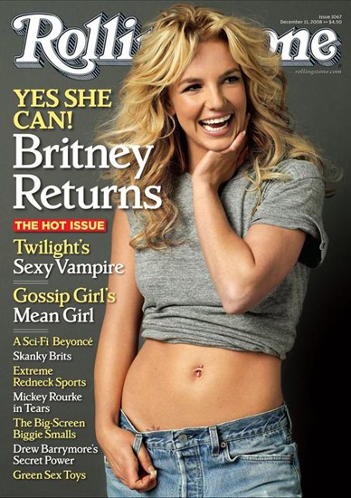 Britney Spears hair makeup look on the cover of Rolling Stone December