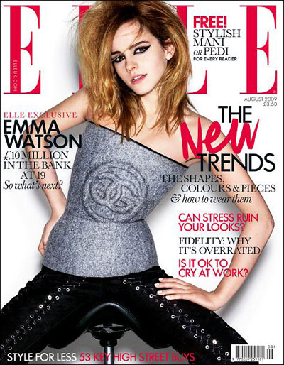 Emma Watson is gracing Elle UK August 2009 Magazine Cover and I'm loving her